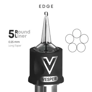 Тату картриджі VESPER EDGE 5RL 0.25 Round Liner Long Taper - 1 Картридж купить