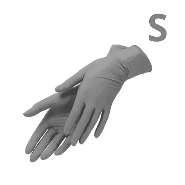 Рукавички нітрілові сірі розмір S - 50 пар (Упаковка) 19936