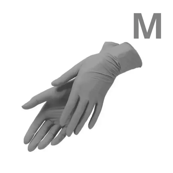 Рукавички нітрілові сірі розмір M - 50 пар (Упаковка) 19939