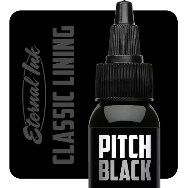 Уцінка Тату фарба PITCH BLACK Classic Lining Eternal Ink - 30 мл 03/26 22388