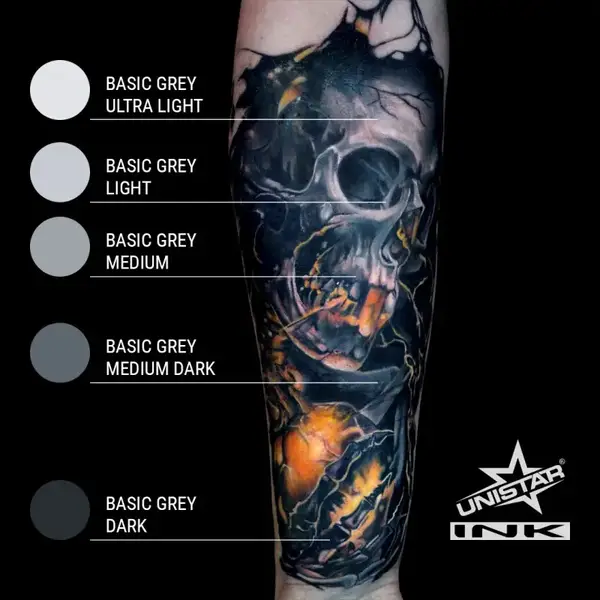 Тату краска Basic Gray Dark UNISTAR COLORS - 30ML купить недорого в Украине, фото 36127