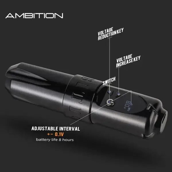 Беспроводная татуировка Ambition Boxter V2 Black купить недорого в Украине, фото 27853