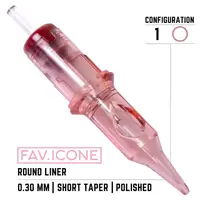 Картриджі 1 Round Liner Short Taper 0.30mm FAVICONE PMU (1 шт.)