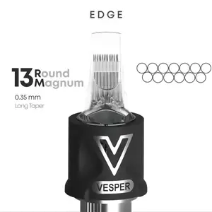 Тату картриджі VESPER EDGE 13RM 0.35 Round Magnum Long Taper - 20 Картриджів купить