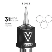 Тату картриджі VESPER EDGE 3RS 0.30 Round Shader Long Taper - 20 Картриджів купить