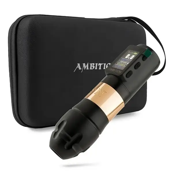 Беспроводная модульная тату машинка VIBE MAX AMBITION Gold купить недорого в Украине, фото 39700