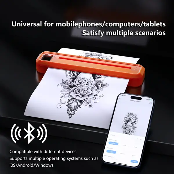 Беспроводной термо татуальный принтер Hummingbird Orange купить недорого в Украине, фото 40567