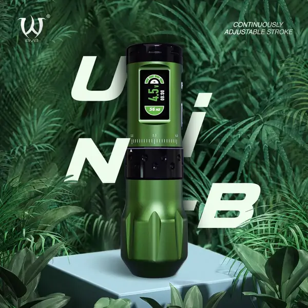 Беспроводная модульная тату машинка UNI B by AVA Rotary Green купить недорого в Украине, фото 39507