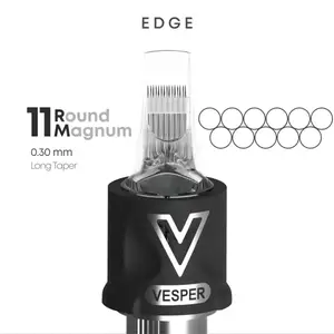 Тату картриджі VESPER EDGE 11RM 0.30 Round Magnum Long Taper - 20 Картриджів купить