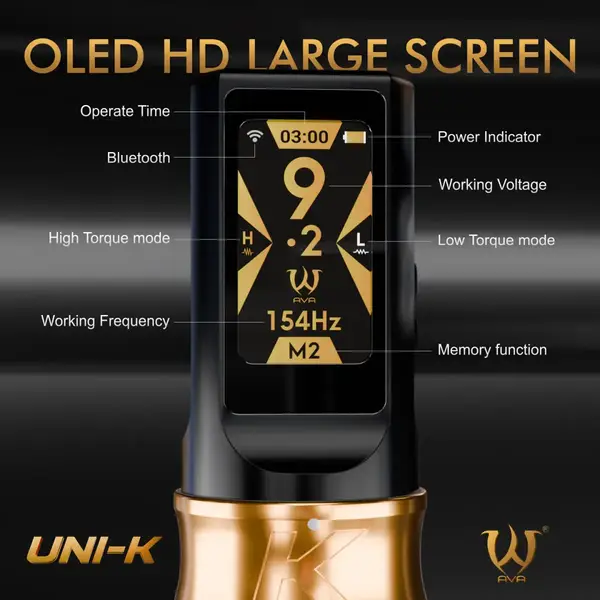 Беспроводная модульная тату машинка UNI-K AVA Gold купить недорого в Украине, фото 39482