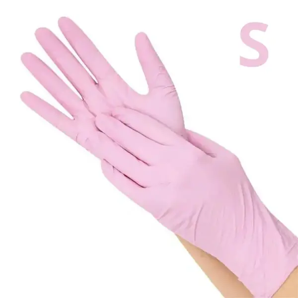 Рукавички нітрилові рожеві S розміру (5 шт) 2989