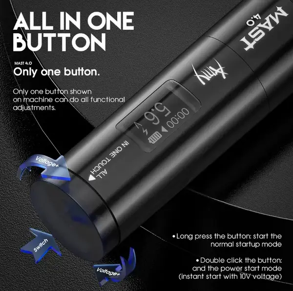 Бездротова тату машинка Mast Tour Amy Black 29914