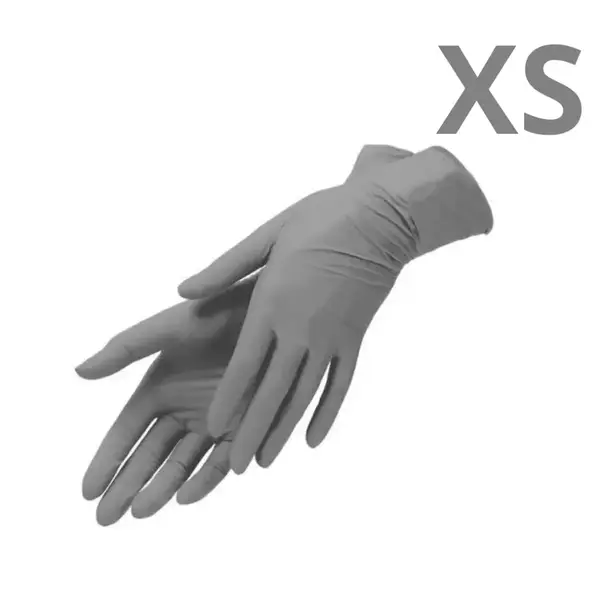 Рукавички нітрілові сірі розмір XS - 5 пар 19932