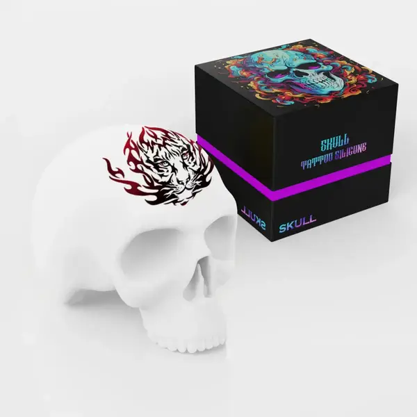 Штучна шкіра в формі черепа білий 43139