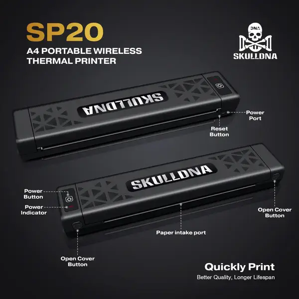 Беспроводной термо тату принтер AVA SKULLDNA SP20 Wireless Tattoo Printer купить недорого в Украине, фото 40639