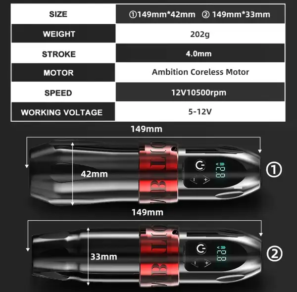 Беспроводная тату машинка Ambition Boxter Orange купить недорого в Украине, фото 15167