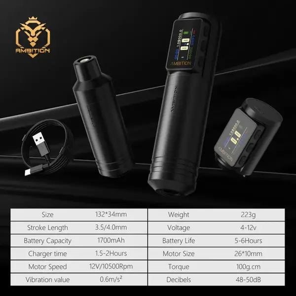 Бездротова модульна тату машинка Ambition Ninja Max 1 39820