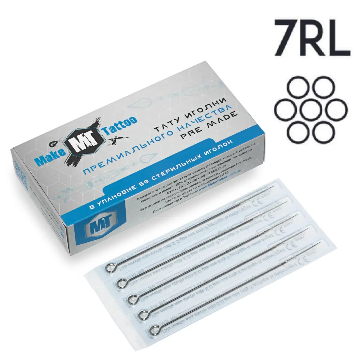Тату иглы 7 Round Liner (Контур) MakeTattoo (5 Игл) купить в Киеве и ...