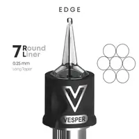 Тату картриджі VESPER EDGE 7RL 0.25 Round Liner Long Taper - 20 Картриджів