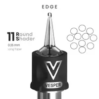 Тату картриджі VESPER EDGE 11RS 0.35 Round Shader Long Taper - 1 Картридж