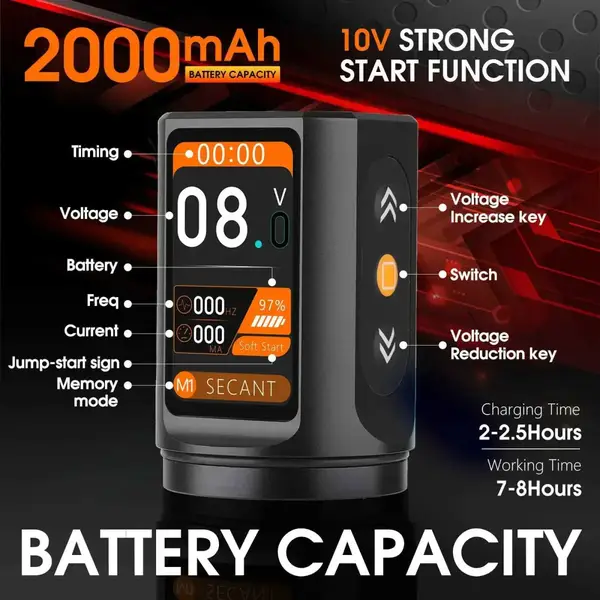 Беспроводная модульная тату машинка MO Matte Black купить недорого в Украине, фото 37072