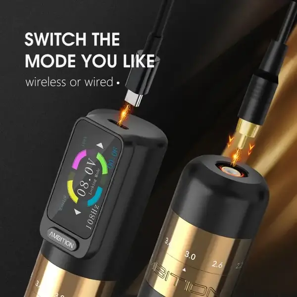 Беспроводная модульная тату машинка Ambition Zetton 2 Black купить недорого в Украине, фото 30910