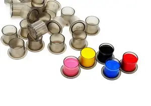 Ковпачки під фарбу платинові 17мм з плоским дном (50 шт)