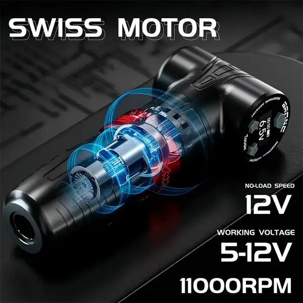 Бездротова модульна тату машинка TOUGH BLACK by Hummingbird 40313