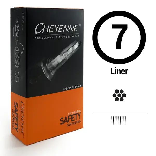 Картриджи 7 Round Liner Cheyenne Safety Black (Контур и точка) (20 Картриджей (Упаковка)) купить недорого в Украине, фото 9523
