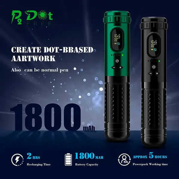 Бездротова тату машинка EZ P2 DotFree Green 30824
