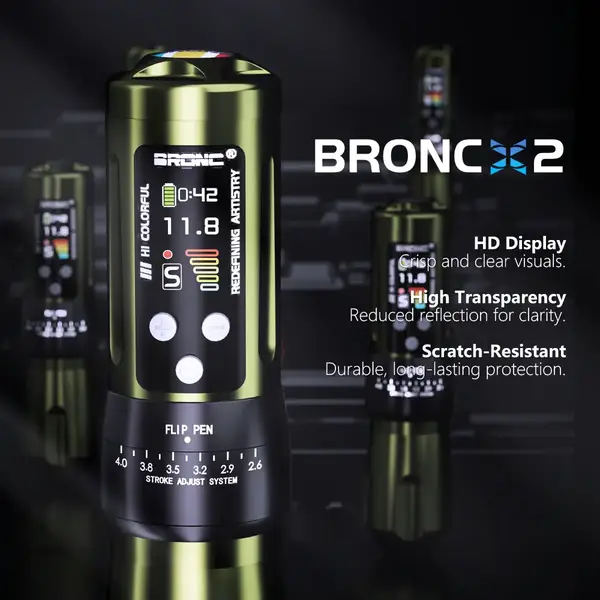Беспроводная модульная тату машинка BRONC X2 OLIVE by Hummingbird купить недорого в Украине, фото 40259
