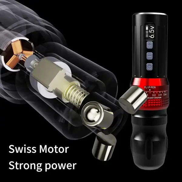 Бездротова модульна тату машинка BRONC BIGWASP Z1 RED 42987