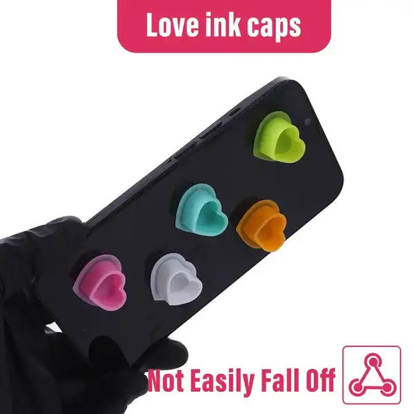 Силиконовые колпачки для краски HEART Silicone Turquise Color – 50шт. в упаковке купить недорого в Украине, фото 39855