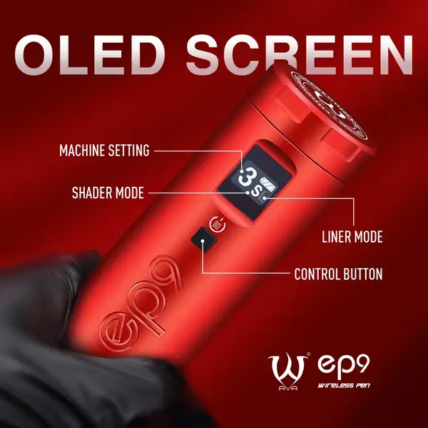 Беспроводная модульная тату машинка EP9 AVA Rotary Red купить недорого в Украине, фото 39608