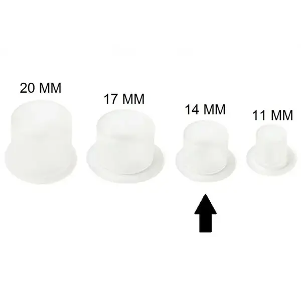 Ковпачки під фарбу 14 мм. прозорі з плоским дном (50 шт) 39891