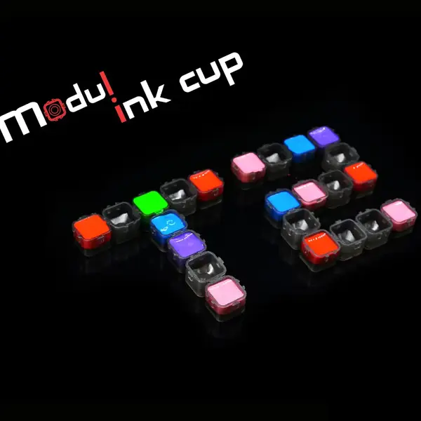 Пластикові ковпачки Modul Ink Cup під тату-фарбу прозорі чорні - 100 штук 22047