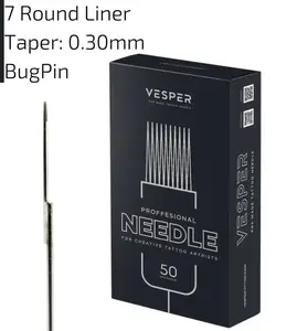Тату голки 7 Round Liner VESPER ( Для контуру та крапок ) - 50 голок ( Упаковка ) Тату голки 7 Round Liner VESPER ( Для контуру та крапок ) - 50 голок ( Упаковка )