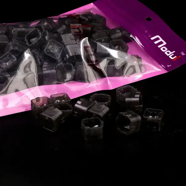 Пластикові ковпачки Modul Ink Cup під тату-фарбу прозорі чорні - 100 штук 40038