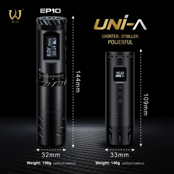 Беспроводная модульная тату машинка UNI A AVA Rotary Black купить недорого в Украине, фото 39526