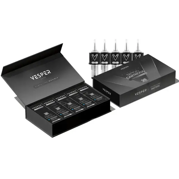 Тату картриджі VESPER EDGE 5RS 0.30 Round Shader Long Taper - 20 Картриджів 43994