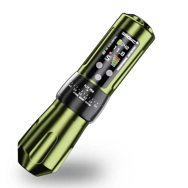 Беспроводная модульная тату машинка BRONC X2 OLIVE by Hummingbird купить недорого в Украине, фото 40257