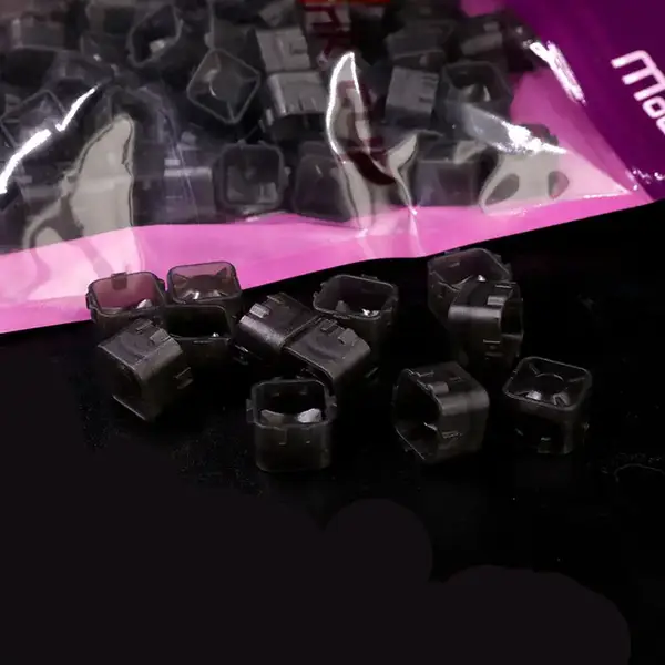 Пластикові ковпачки Modul Ink Cup під тату-фарбу прозорі чорні - 100 штук 40036