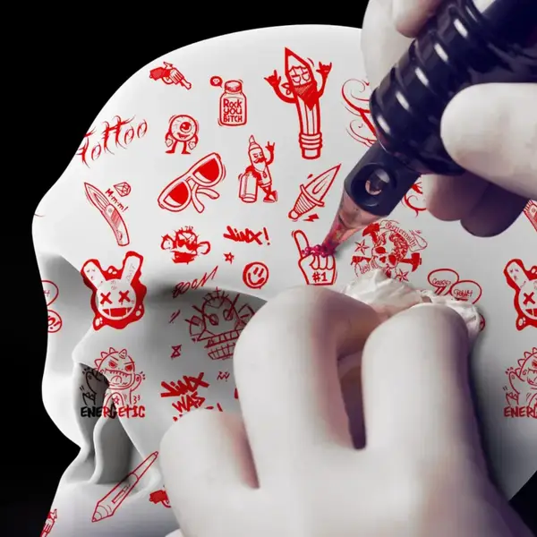 Штучна шкіра в формі черепа білий 43138