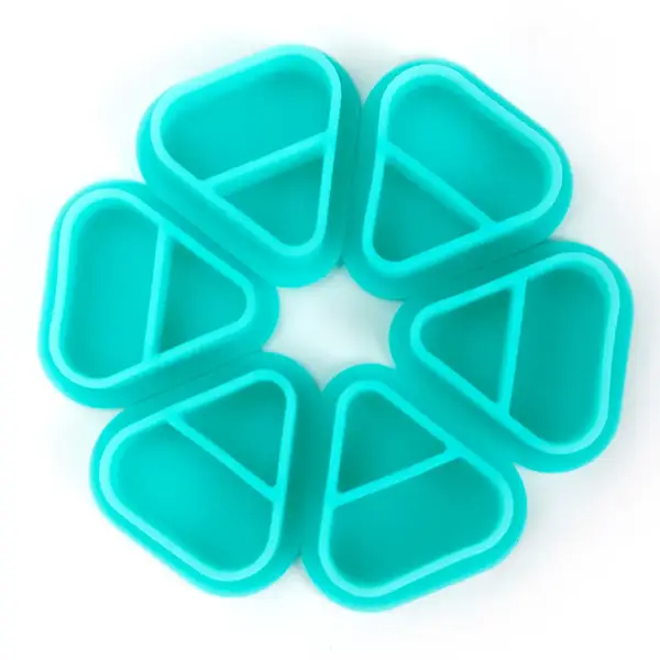 Силіконові ковпачки AVA SKULLDNA Triangle Silicone Ink Cup 2in1 Turquise Color - 80шт. 39965