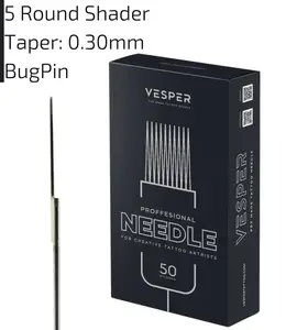 Тату голки 5 Round Shader VESPER ( Для зафарбування ) - 50 голок ( Упаковка ) Тату голки 5 Round Shader VESPER ( Для зафарбування ) - 50 голок ( Упаковка )