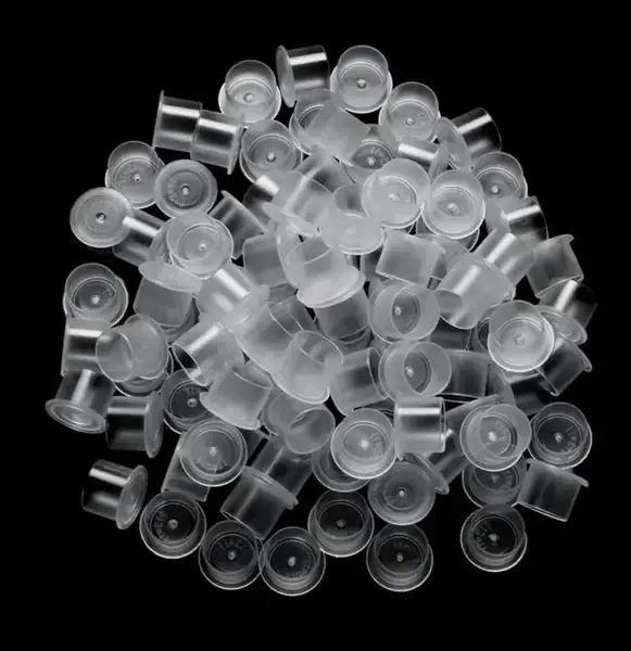 Ковпачки під фарбу 17 мм. прозорі з плоским дном (Упаковка 1.000 шт) 39878