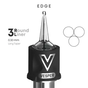 Тату картриджі VESPER EDGE 3RL 0.30 Round Liner Long Taper - 20 Картриджів купить