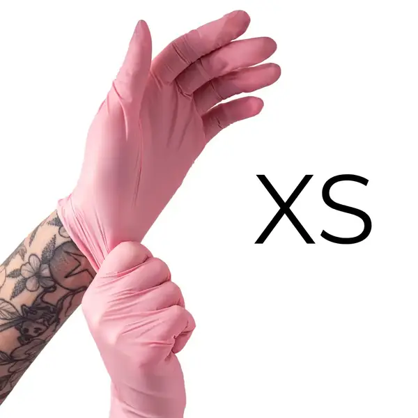 Перчатки нитриловые розовые XS размера (50 шт. упаковка) купить недорого в Украине, фото 2986