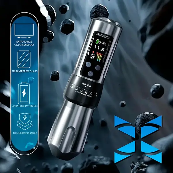 Беспроводная модульная тату машинка BRONC X2 SILVER by Hummingbird купить недорого в Украине, фото 40237